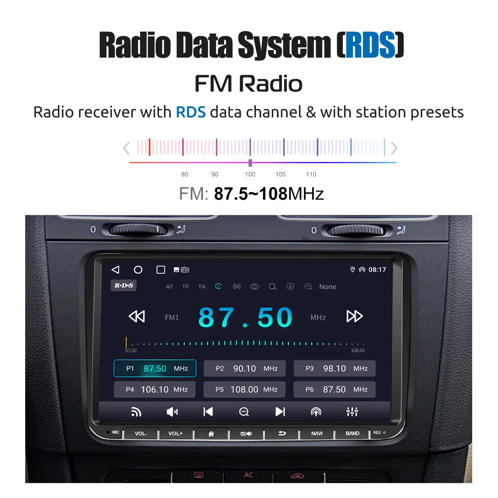 ESSGOO 9" Android 14 4G+64G Apple Carplay Car Stereo GPS NAVI WIFI RDS FM BT for VW Golf 5 6 Passat Polo Touran Tiguan Caddy EOS