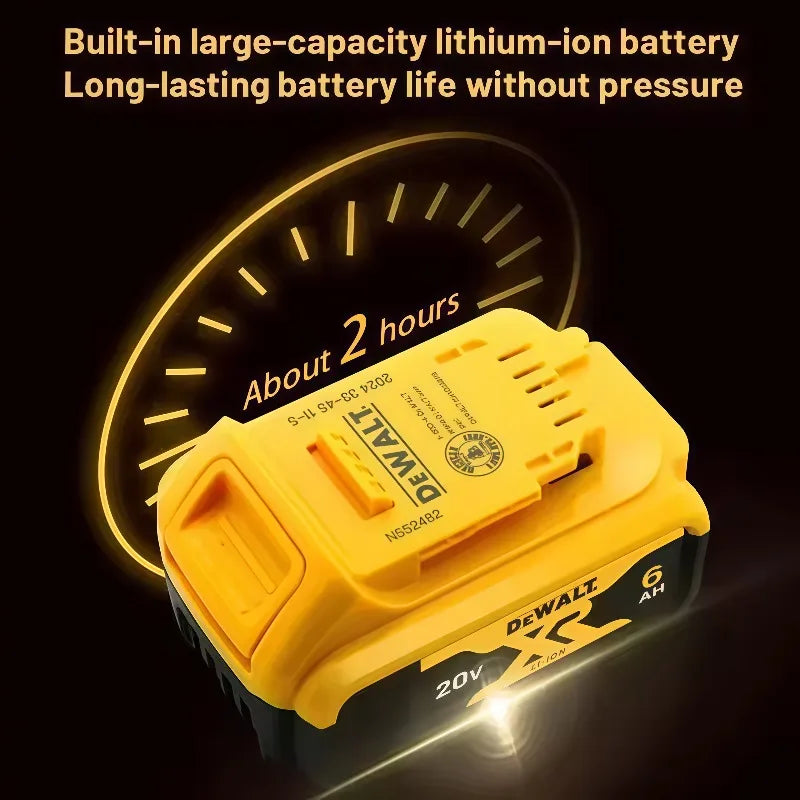 100% DeWALT Original Battery 20V/5Ah 6Ah MAX FlexVolt for DCB606 DCB205 DCB206 DCB209 DCB182 DCF512 Power Tool with Charger