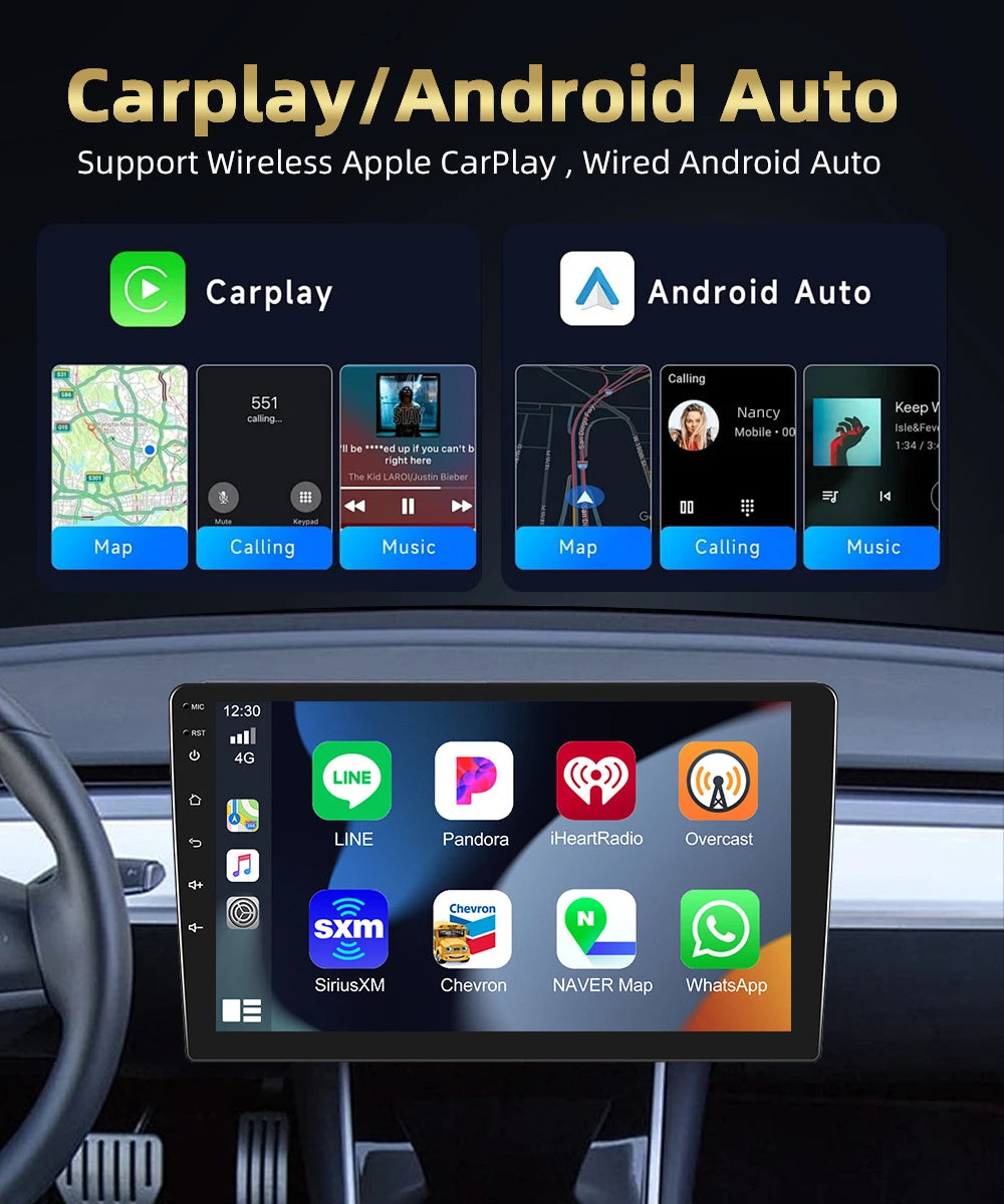 Podofo 2Din 9 ''Car Radio For Mercedes-Benz C-Class W204 S204 2007-2010 Multimedia Player GPS Carplay Android Car DSP BT RDS