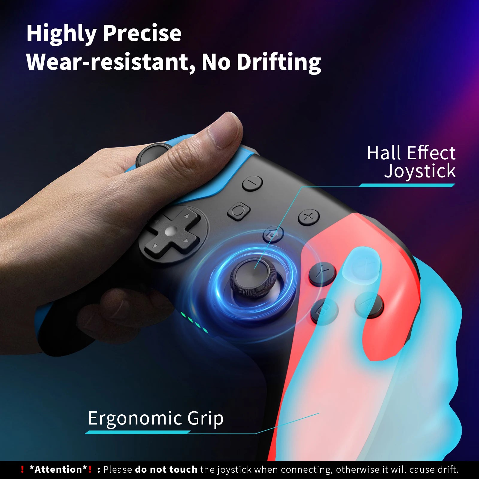 AceGamer Wireless Controller for Switch/Lite/OLED/PC Hall Effect Joystick for Switch 2 with Wake-Up/Turbo/Vibration/Programmable