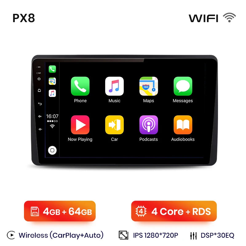 For Renault Duster HM 2020-2021 Arkana 2019 - 2021 Wireless CarPlay Android Auto Car Radio GPS RDS WiFi BT 4G Multimedia Stereo