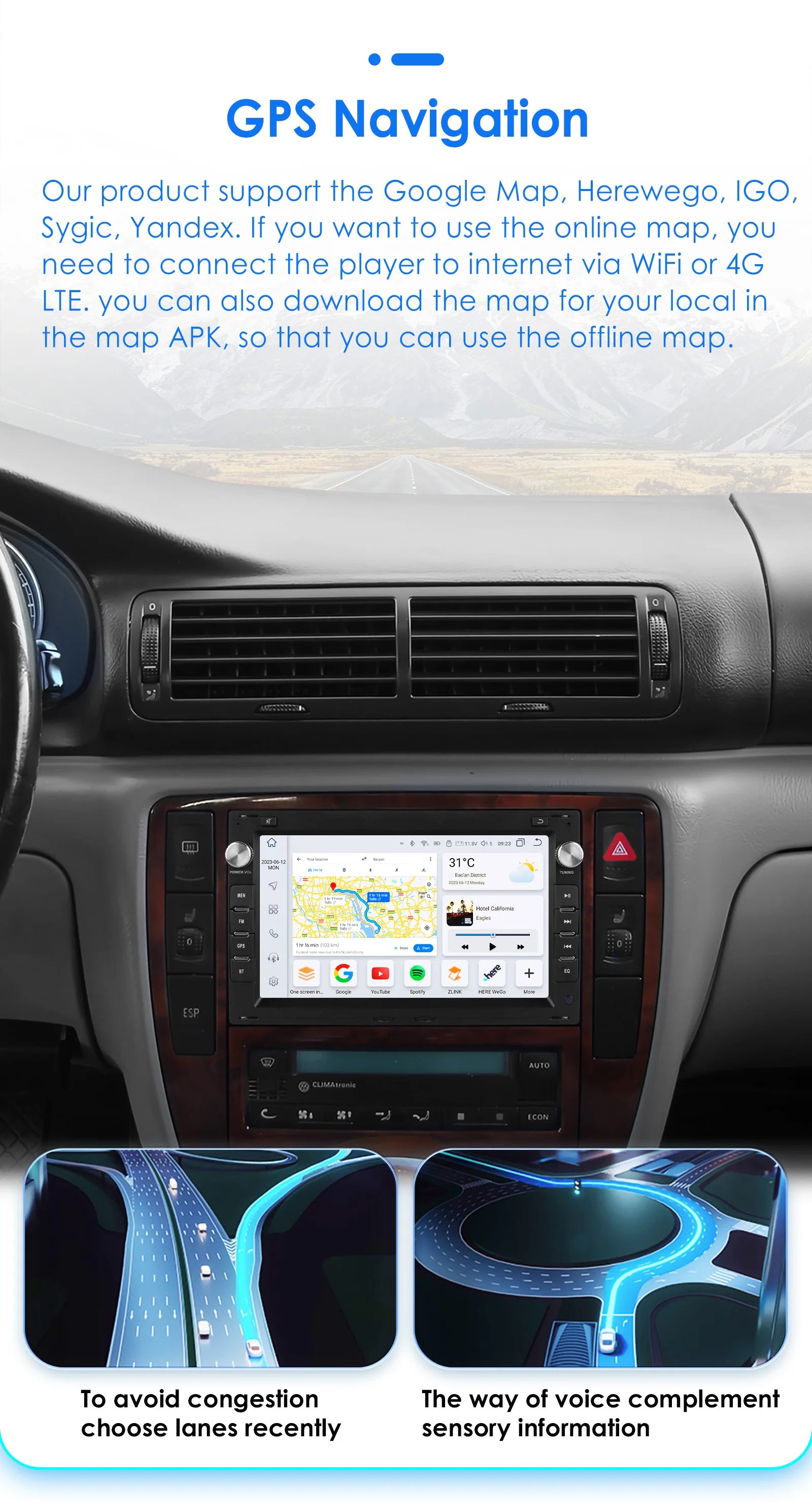 Hizpo 7inch Car Radio for VW Golf 4 Passat POLO Transport T5 Multivan Seat Jetta Car Multimedia GPS 2din Autoradio Carplay 7862