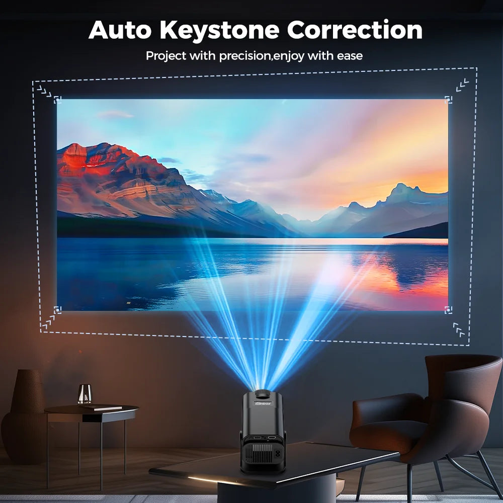 iSinbox Netflix Officially Licensed Android 13 NTV Projector 1080P Support 4K 320ANSI Dual WiFi BT5.3 Portable Projector HY320AA