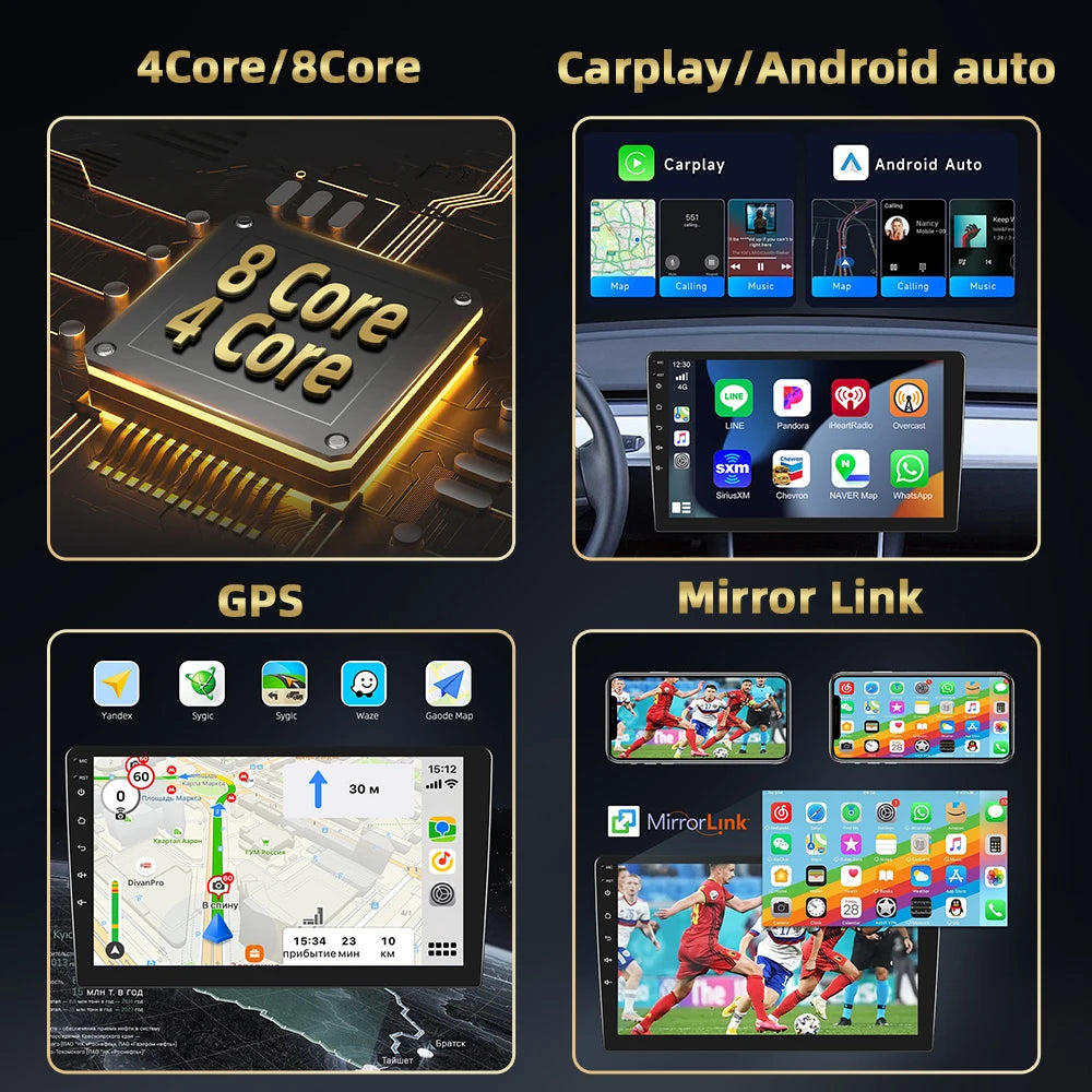 Podofo 2Din 9 ''Car Radio For Mercedes-Benz C-Class W204 S204 2007-2010 Multimedia Player GPS Carplay Android Car DSP BT RDS