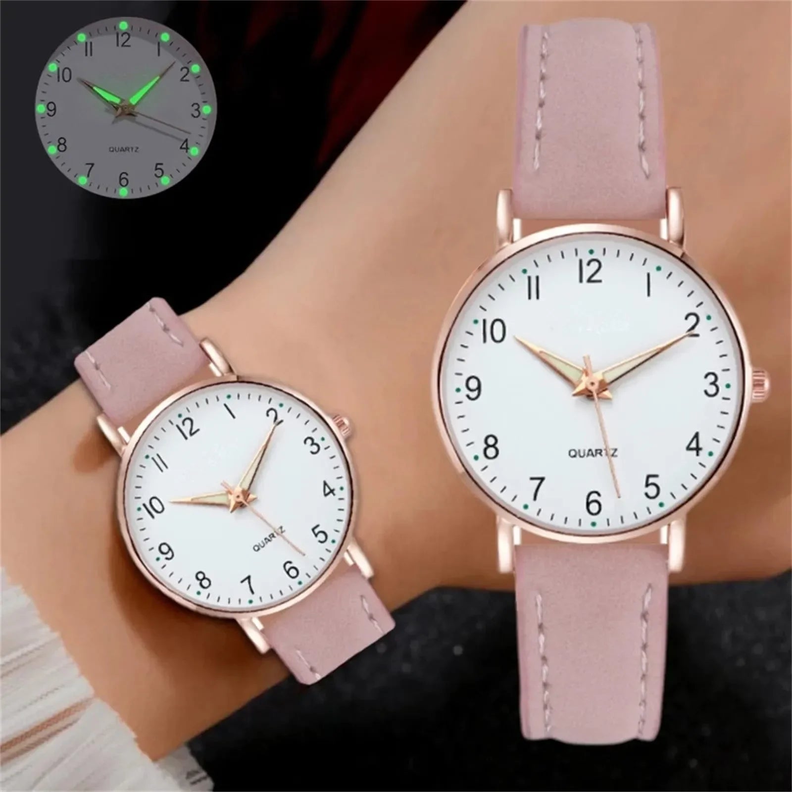 Luxury Back Light Watch For Women 2025 Diamond-studded Luminous Retro Female Watch Ladies Leather Strap Relogio Montre Femme