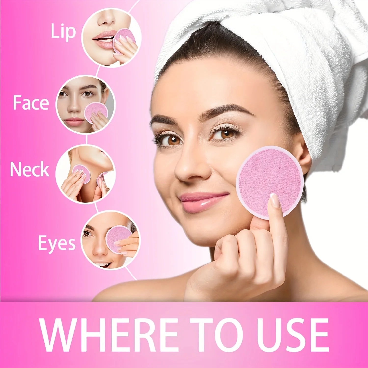 10 Reusable Makeup Remover Pads, A Gentle Facial Cleansing Sponge Suitable for All Skin Types, Odorless, Beauty Tool