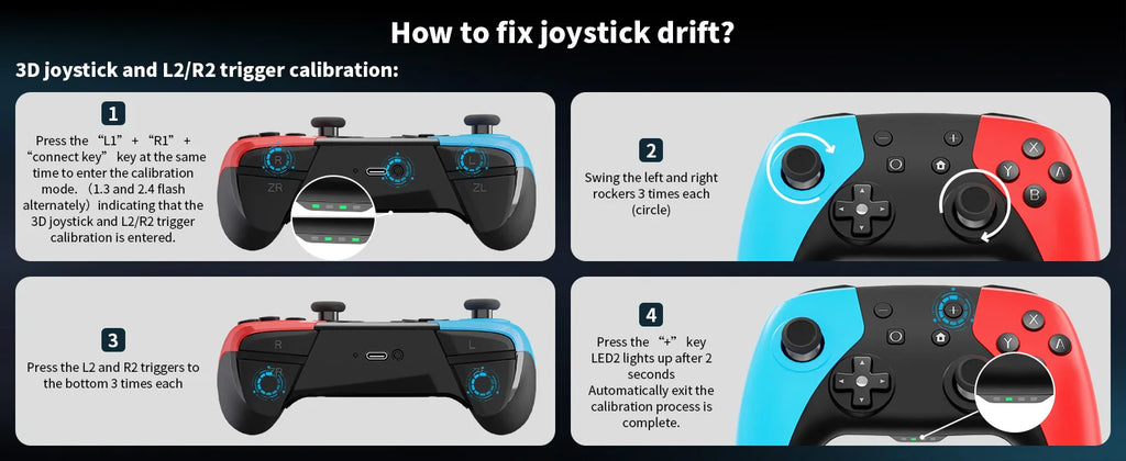 AceGamer Wireless Controller for Switch/Lite/OLED/PC Hall Effect Joystick for Switch 2 with Wake-Up/Turbo/Vibration/Programmable