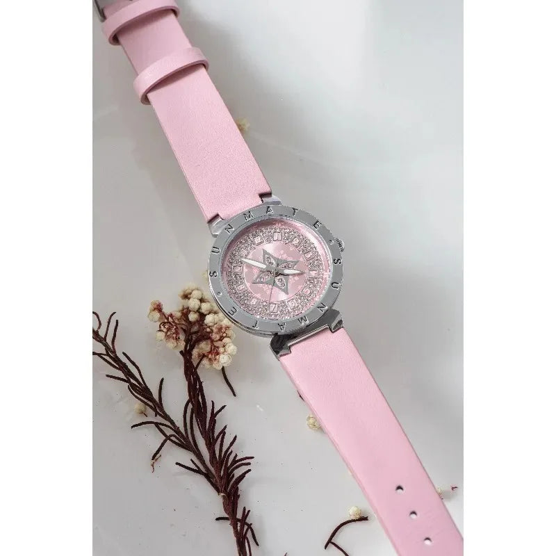 SUNMATE Luxurious and Exquisite Women's Quartz Watch,with 30-meter Water-resistant Genuine Leather Strap and Stylish Digital Dia