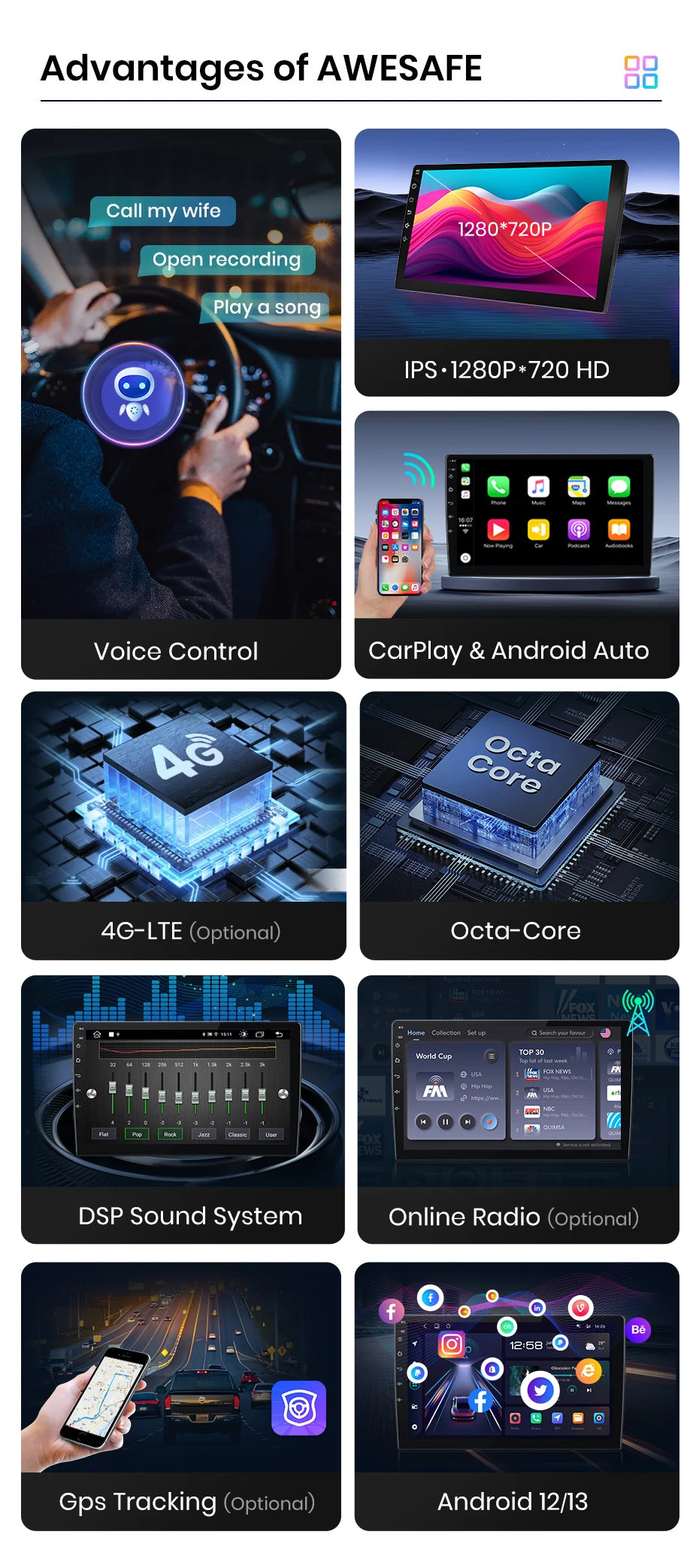 For Renault Duster HM 2020-2021 Arkana 2019 - 2021 Wireless CarPlay Android Auto Car Radio GPS RDS WiFi BT 4G Multimedia Stereo