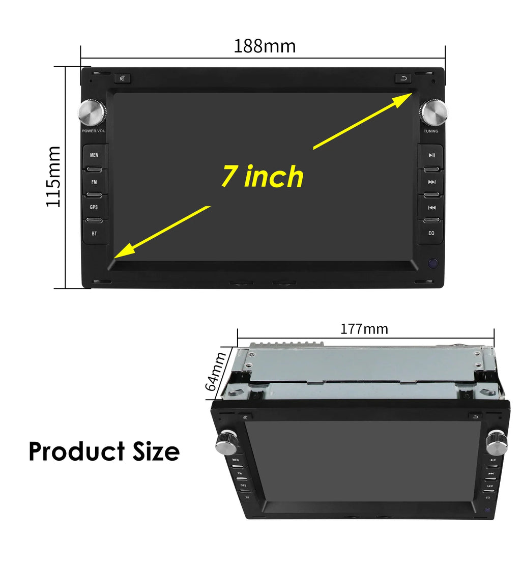 Hizpo 7inch Car Radio for VW Golf 4 Passat POLO Transport T5 Multivan Seat Jetta Car Multimedia GPS 2din Autoradio Carplay 7862