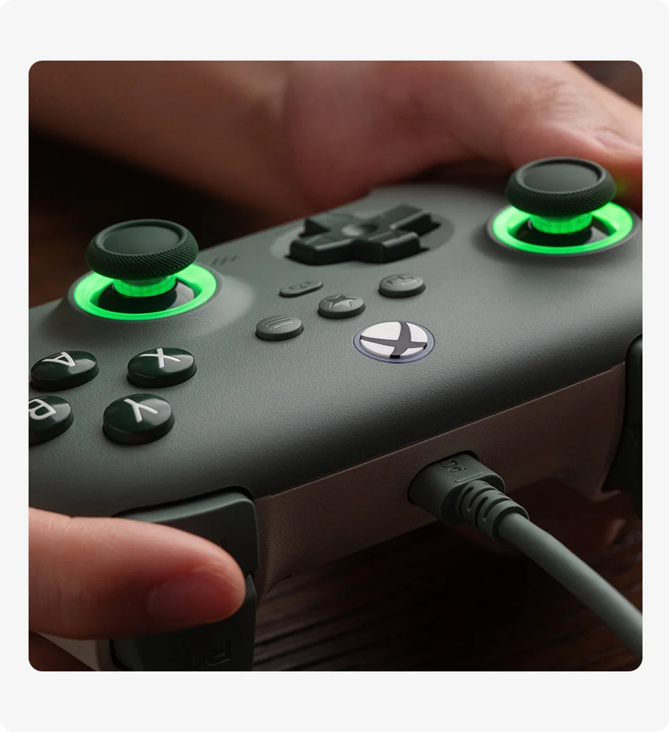 8BitDo Ultimate C Wired Gaming Controller for Xbox, RGB Lighting Fire Ring and Hall Effect Joysticks, Windows 10/11