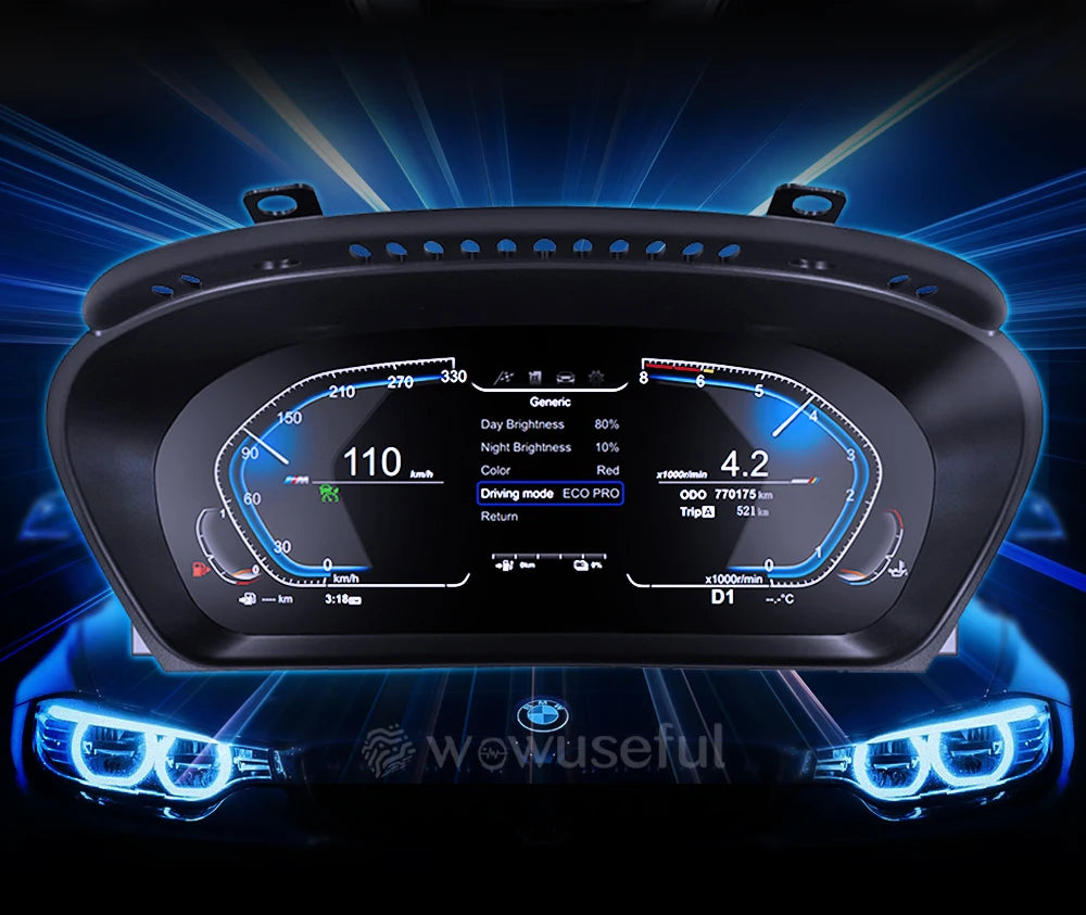 12.3 ''Digital Cluster Dashboard For BMW 5 Series E60 E61 E63 E64 525D 2003-09 Year CCC CIC Auto Lcd Panel Virtuele Cockpit Voor