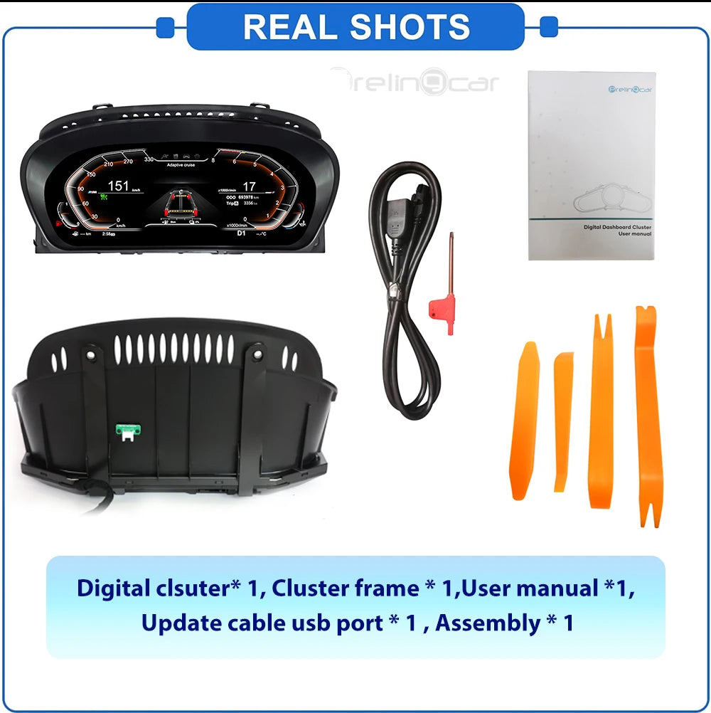 12.3 ''Digital Cluster Dashboard For BMW 5 Series E60 E61 E63 E64 525D 2003-09 Year CCC CIC Auto Lcd Panel Virtuele Cockpit Voor