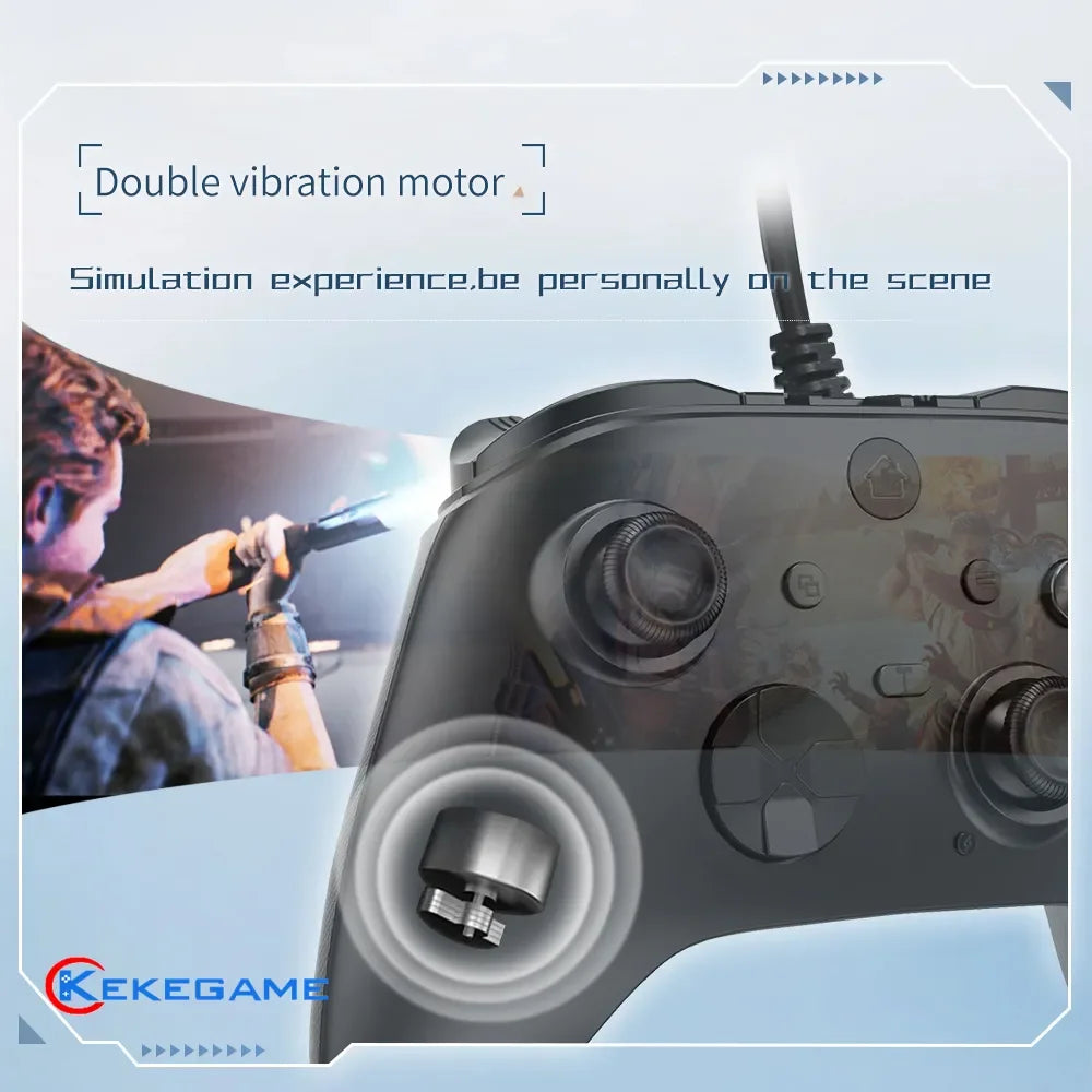 Wired Game Controller for PC PS3 Android TV-BOX Gamepad Joypad with Hall Trigger Dual Vibration Programmable Keys Turbo Button