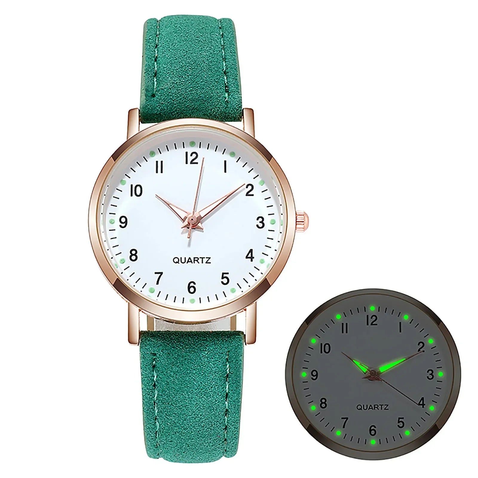 Luxury Back Light Watch For Women 2025 Diamond-studded Luminous Retro Female Watch Ladies Leather Strap Relogio Montre Femme