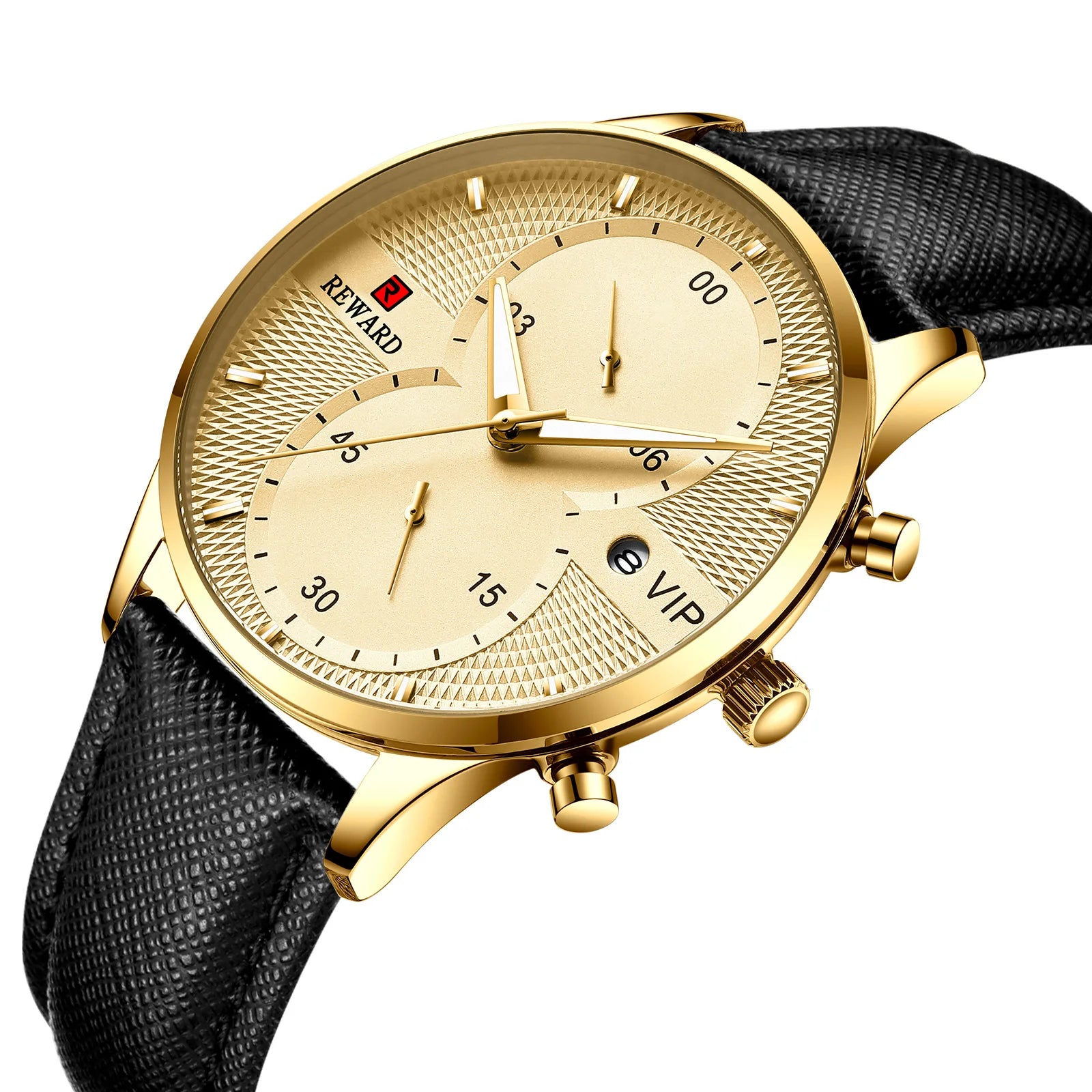 REWARD 83003M Quartz Leather Luxury Watch Waterproof Calendar Chronograph Luminous Watches for Men Reloj Hombre Montres Hommes