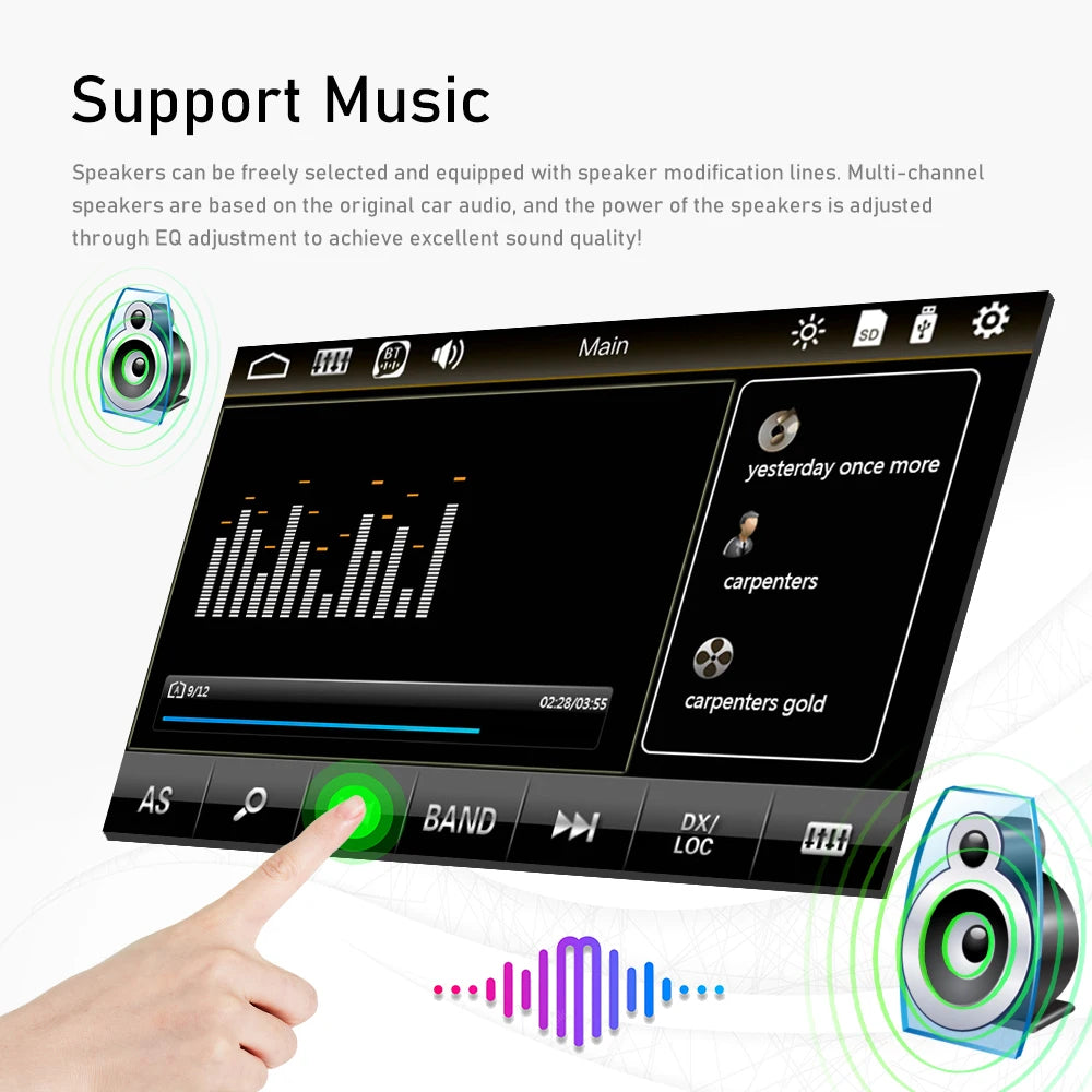 LeeKooLuu 1 Din Autoradio CarPlay&Android Auto 7'' Retractabe Screen Auto Flip-out Car Multimedia MP5 Player 1Din Stereo