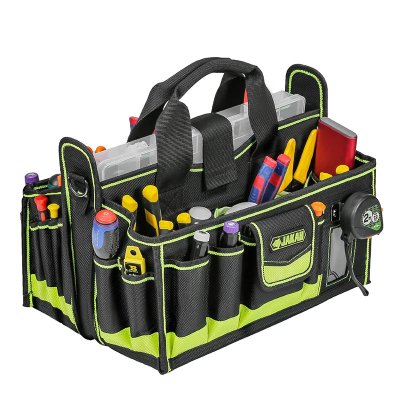 40-POCKETS Tool Tote, Tool Bag Organizer, Electrician Tool Bag, HVAC Tool Bag, Tool Caddy, Tool Bags for Electricians