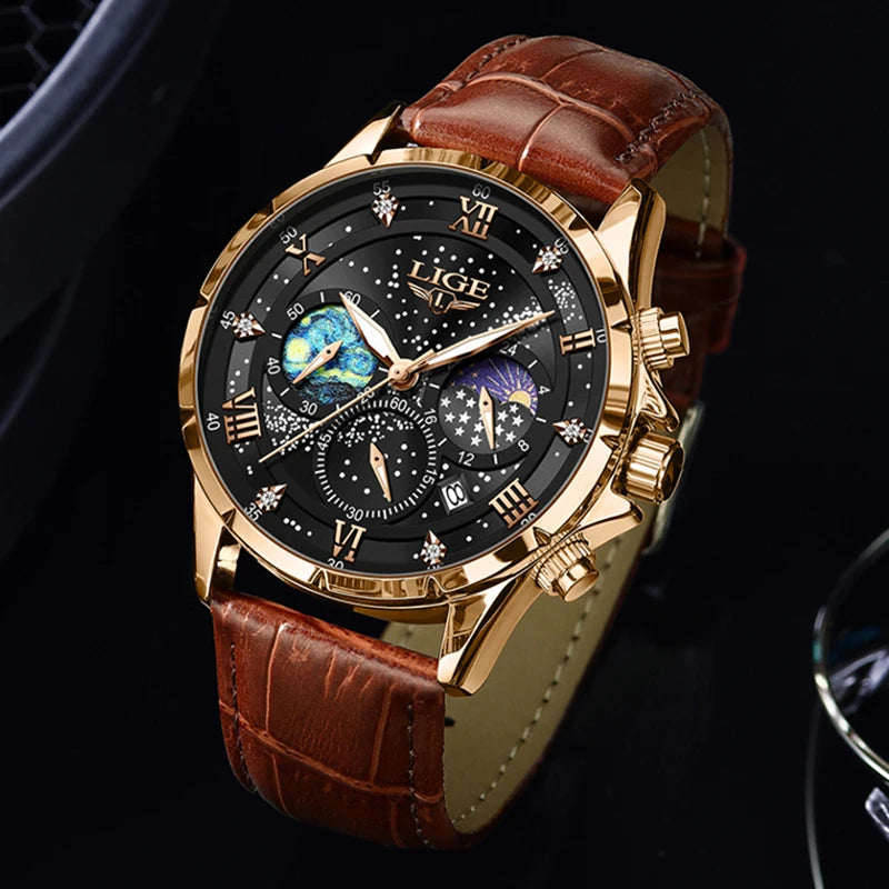 LIGE New Mens Watches Luxury 30M Waterproof Men Quartz Wristwatches Luminous Sport Military Chronograph Man Watch Montres Hommes