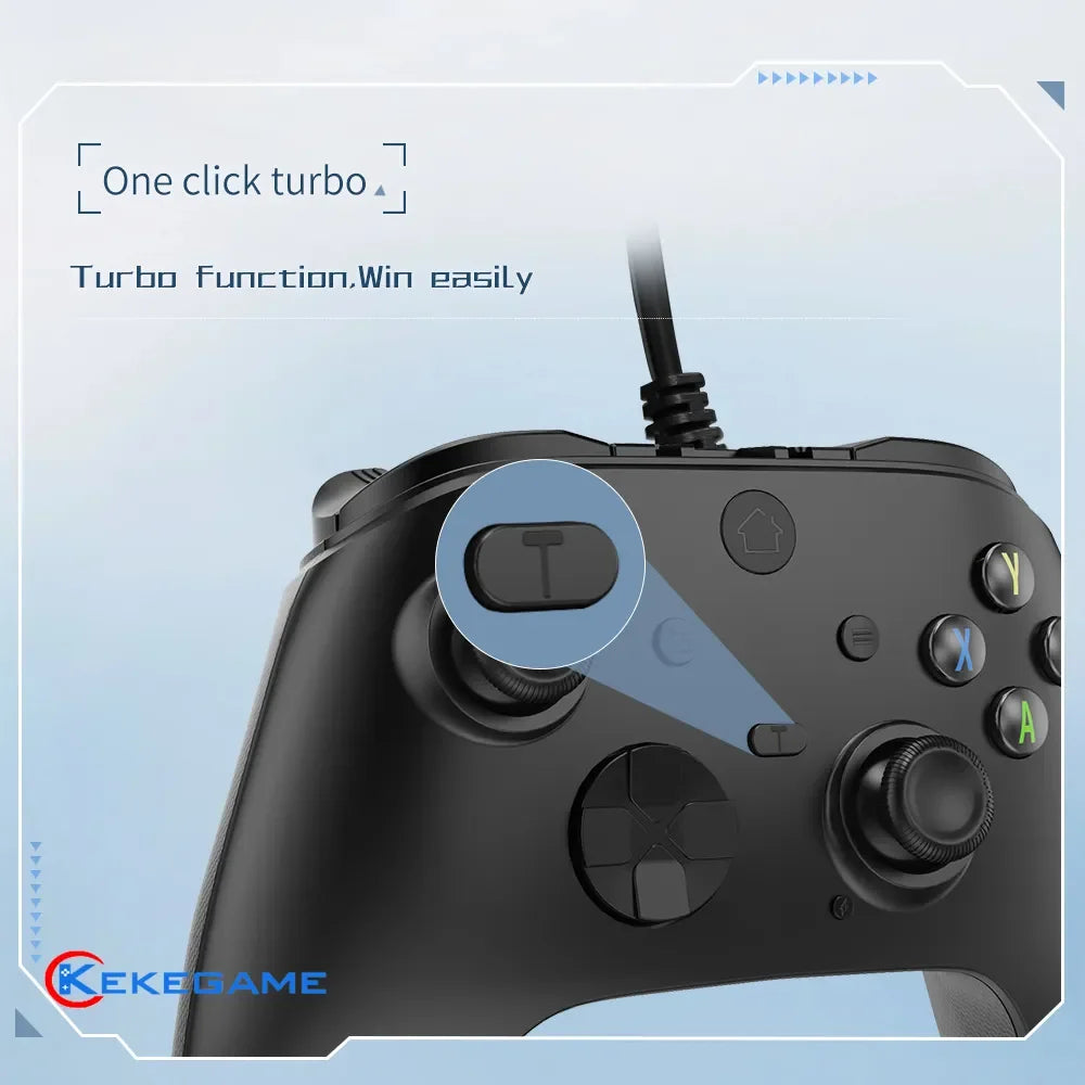 Wired Game Controller for PC PS3 Android TV-BOX Gamepad Joypad with Hall Trigger Dual Vibration Programmable Keys Turbo Button