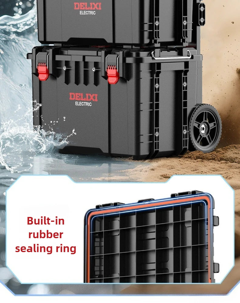 Trolley Stacking Toolbox Labor-saving Combined Tools Case Heavy Duty Large Capacity Storage Box Set Tools Organizer with Wheels