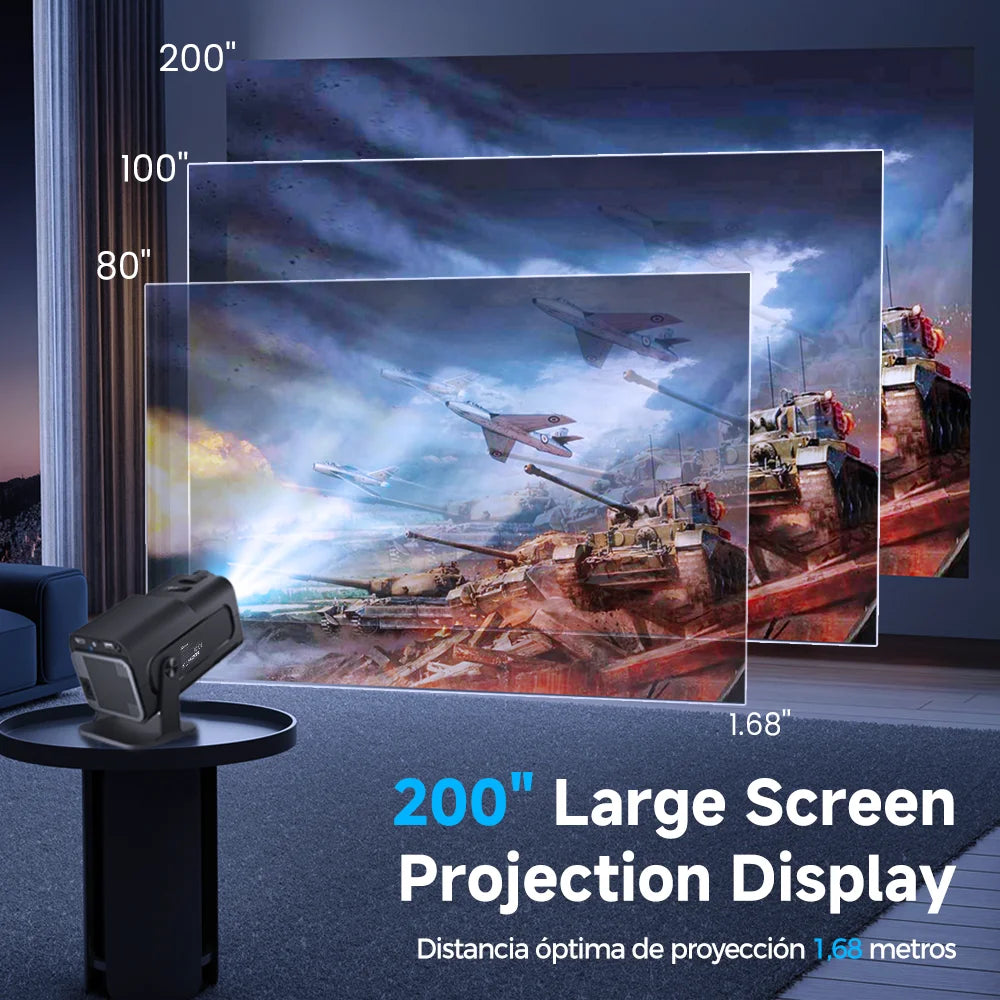 iSinbox Netflix Officially Licensed Android 13 NTV Projector 1080P Support 4K 320ANSI Dual WiFi BT5.3 Portable Projector HY320AA