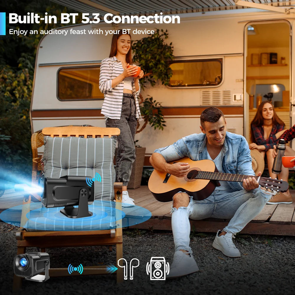 iSinbox Netflix Officially Licensed Android 13 NTV Projector 1080P Support 4K 320ANSI Dual WiFi BT5.3 Portable Projector HY320AA