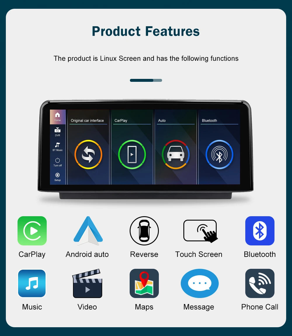 10.25'12.3' Wireless CarPlay Android Auto Multimedia Display Screen For BMW 1 2 3 4 Series F20 F21 F22 F30 F31 F32 F33