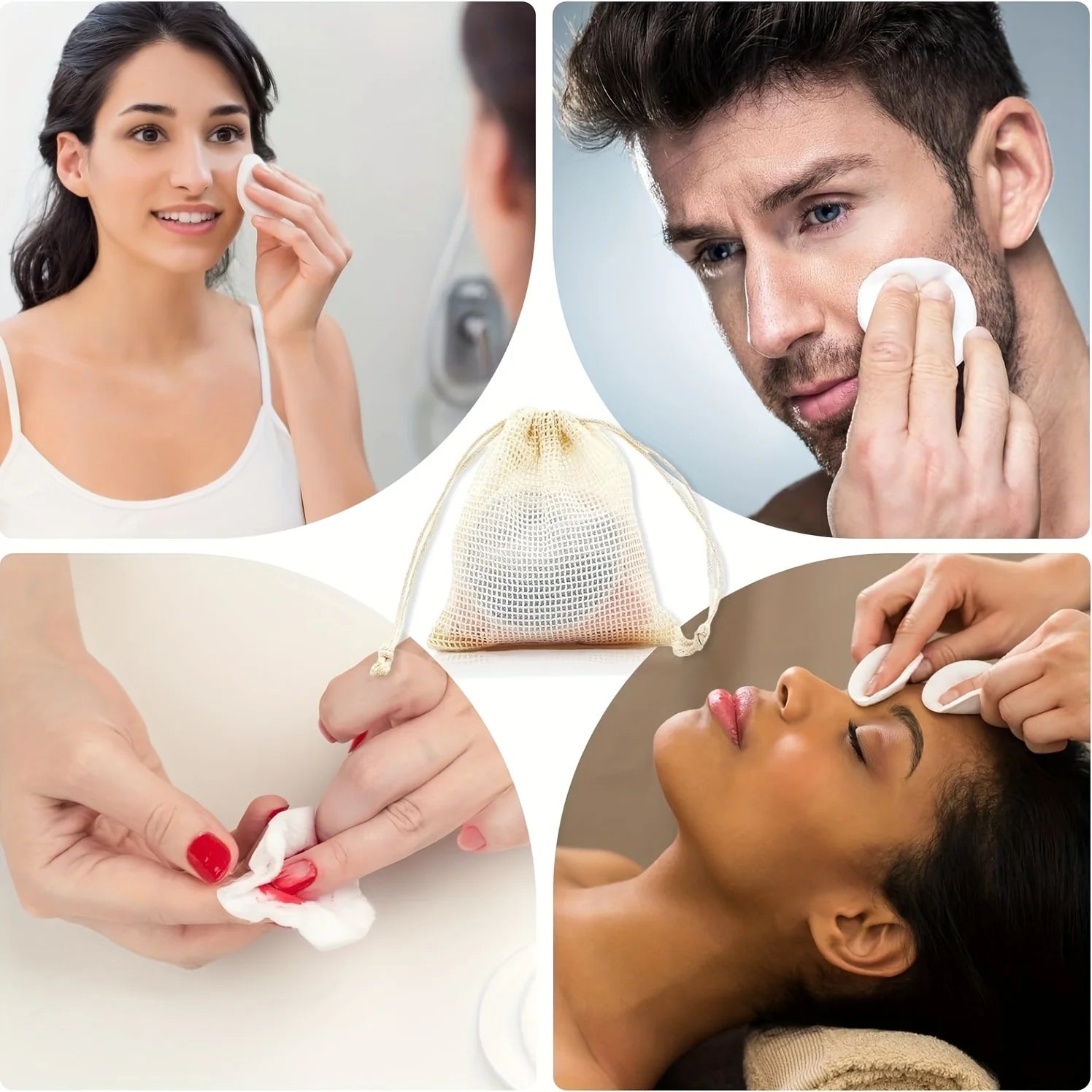 10 Reusable Makeup Remover Pads, A Gentle Facial Cleansing Sponge Suitable for All Skin Types, Odorless, Beauty Tool