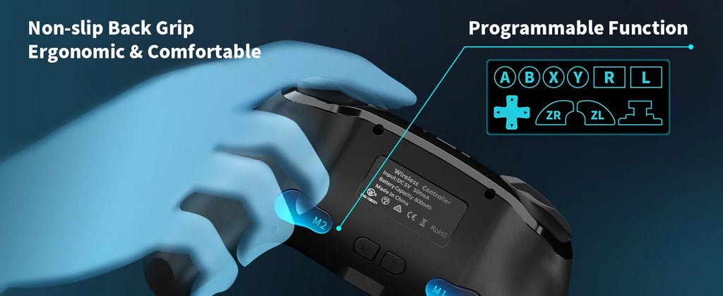 AceGamer Wireless Controller for Switch/Lite/OLED/PC Hall Effect Joystick for Switch 2 with Wake-Up/Turbo/Vibration/Programmable