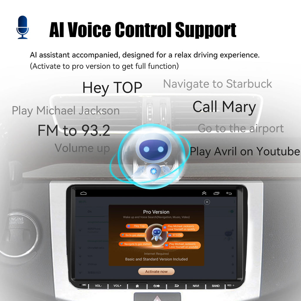 ESSGOO 9" Android 14 4G+64G Apple Carplay Car Stereo GPS NAVI WIFI RDS FM BT for VW Golf 5 6 Passat Polo Touran Tiguan Caddy EOS