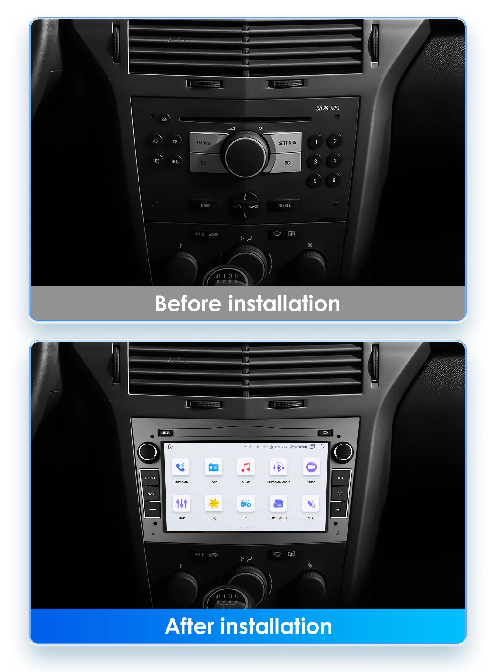 HIZPO 2Din 7inch Android Car Radio for Opel Astra H G J Zafira B Corsa C D Antara Vectra Vivaro GPS RDS DSP 4G CarPlay Autoradio