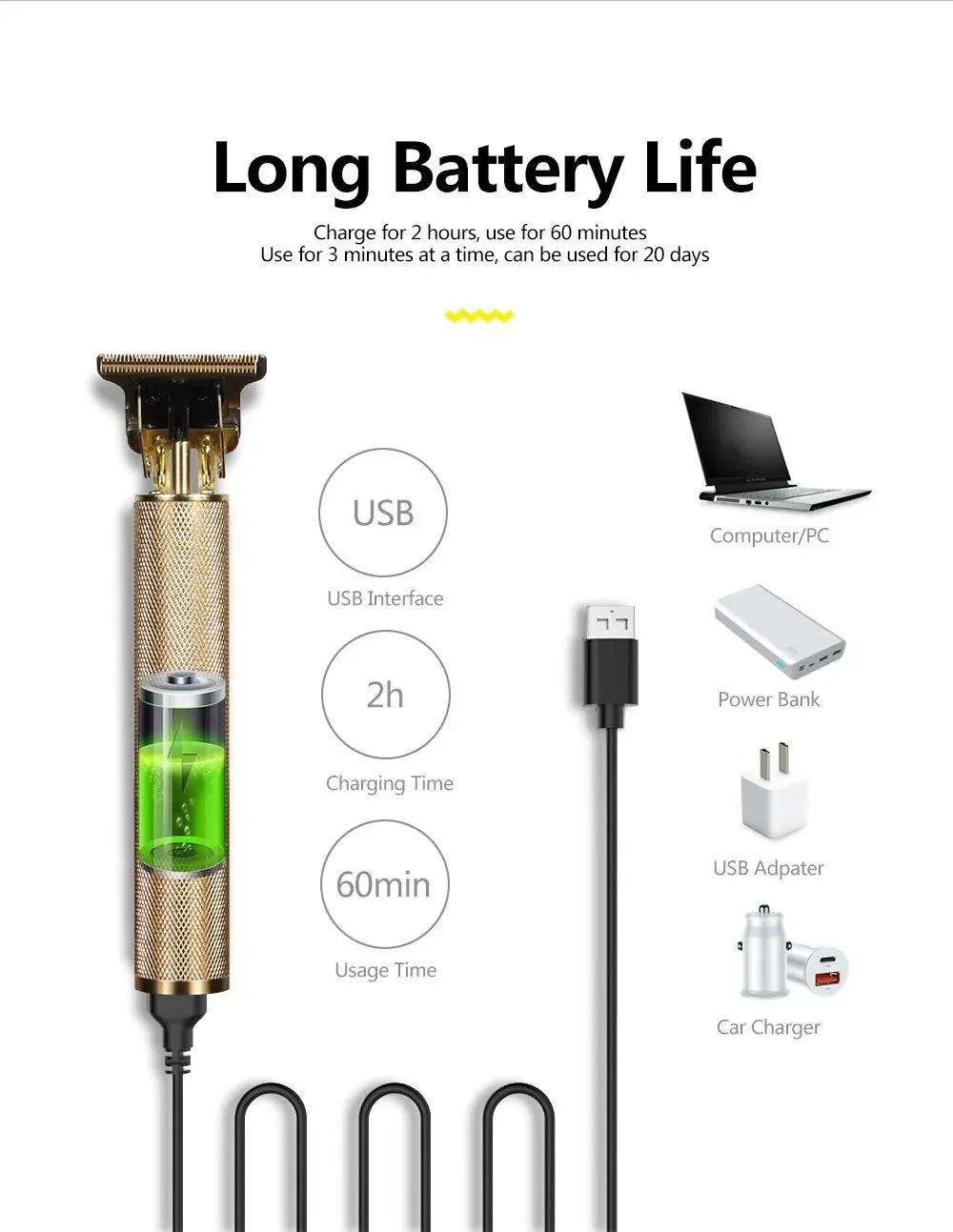 Professional T9 Hair Clipper For Mens USB Fast Rechargeable Beard Care Tools Provide Comfortable Precise Shaving Hair Trimmer