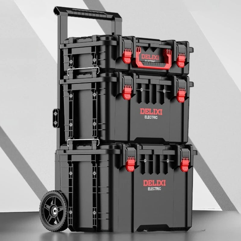Trolley Stacking Toolbox Labor-saving Combined Tools Case Heavy Duty Large Capacity Storage Box Set Tools Organizer with Wheels