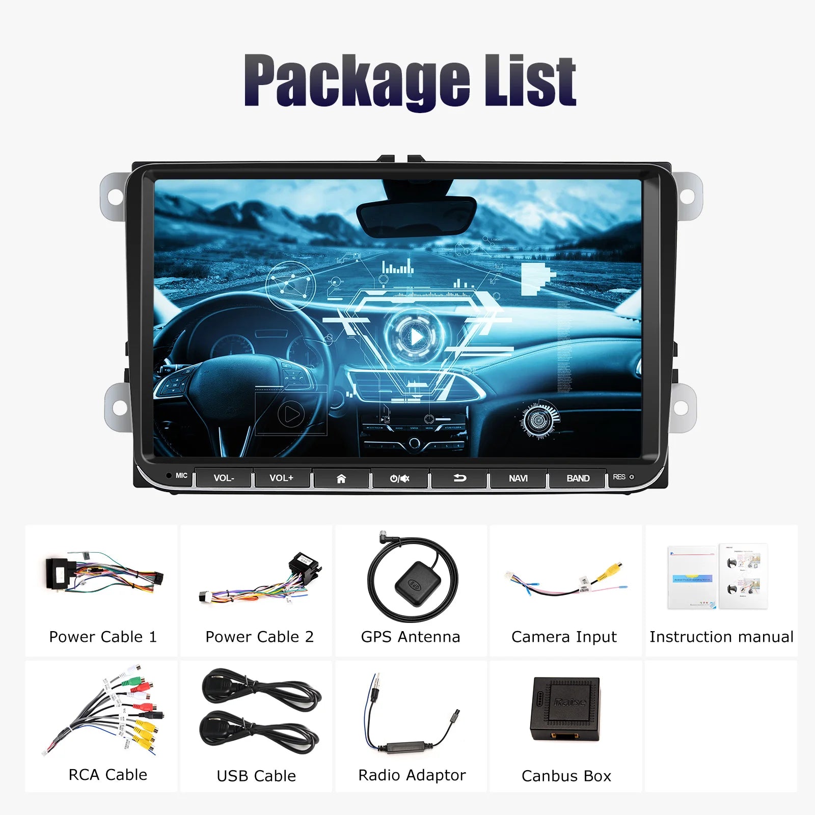 ESSGOO 9" Android 14 4G+64G Apple Carplay Car Stereo GPS NAVI WIFI RDS FM BT for VW Golf 5 6 Passat Polo Touran Tiguan Caddy EOS