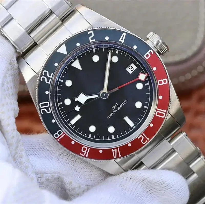 Luxury  New Men Watch Automatic Mechanical Movement Black Blue Ceramic Bezel Stainless Steel Bracelet 42mm Sapphire Glass Heavy