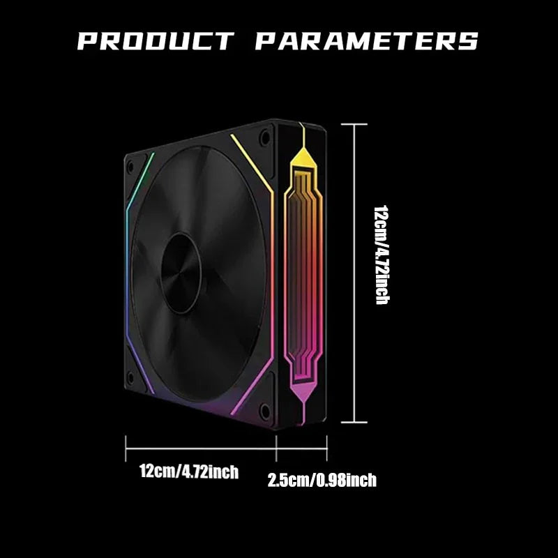 PRISM 4 RS Computer Case Fan 12cm ARGB 4 Pin Quiet Cooling Fan 12V Large Air Volume 800-1600RPM