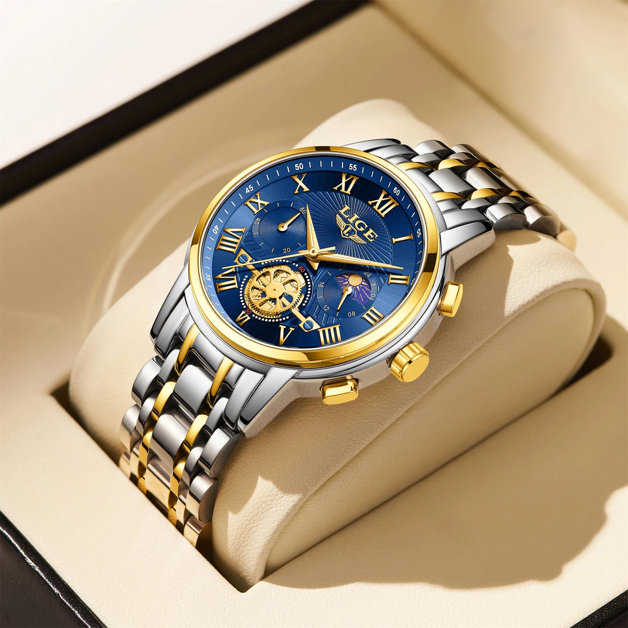 LIGE 2025 New Luxury Men Quartz Watch Waterproof Luminous Date Week Quartz Men's Watches High Quality Casual Montre Homme +Bpx