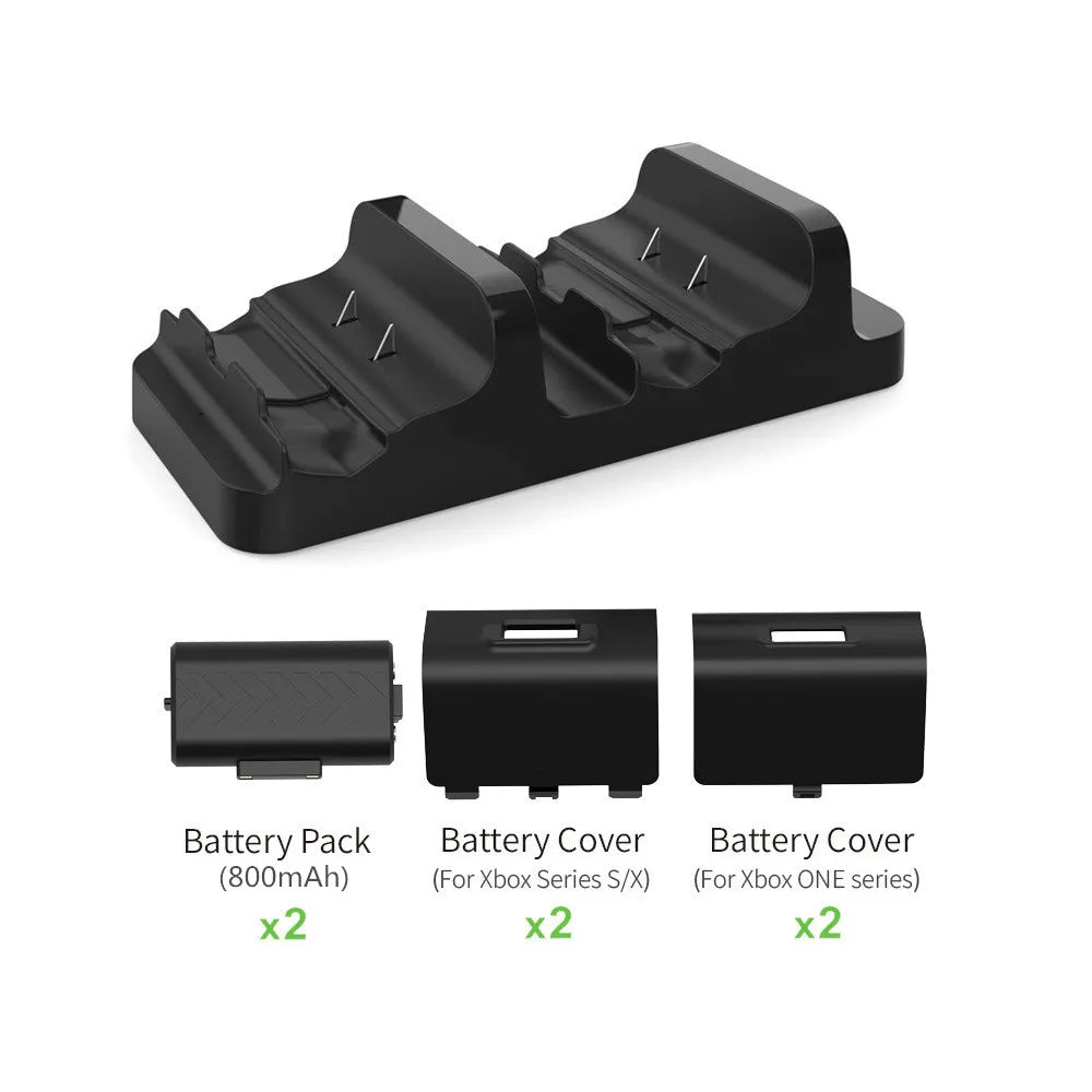Dual Charging Dock For Xbox Series X/S Wireless Controller 800mAh Battery Pack For Xbox One S/X Game Accessories