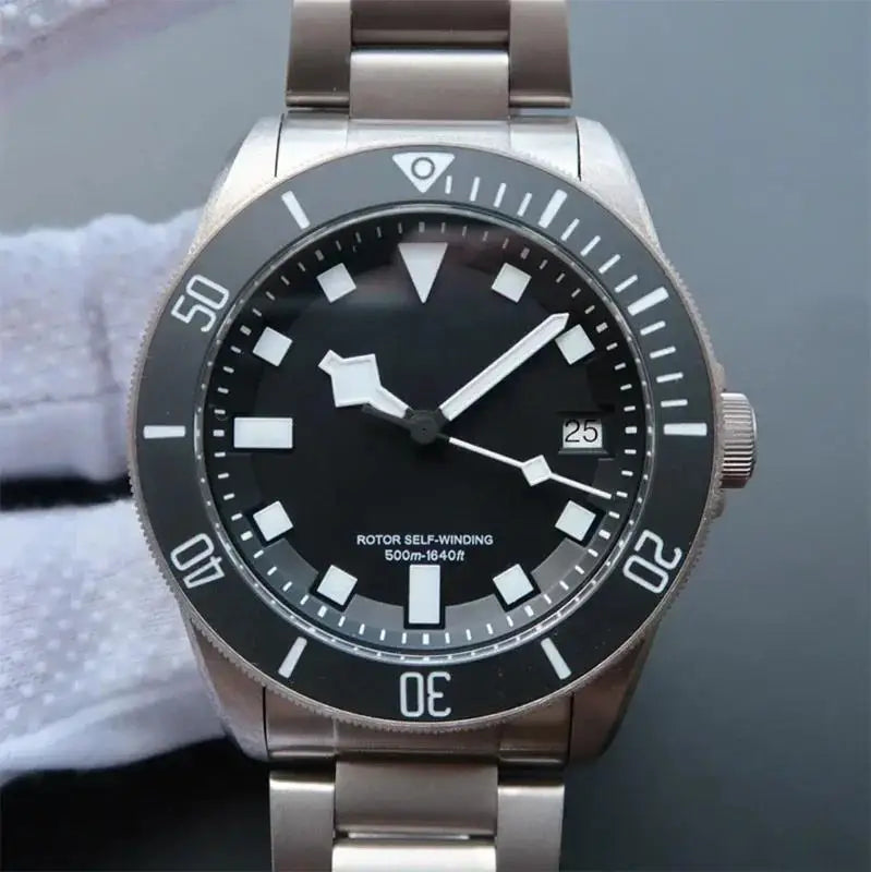 Luxury  New Men Watch Automatic Mechanical Movement Black Blue Ceramic Bezel Stainless Steel Bracelet 42mm Sapphire Glass Heavy