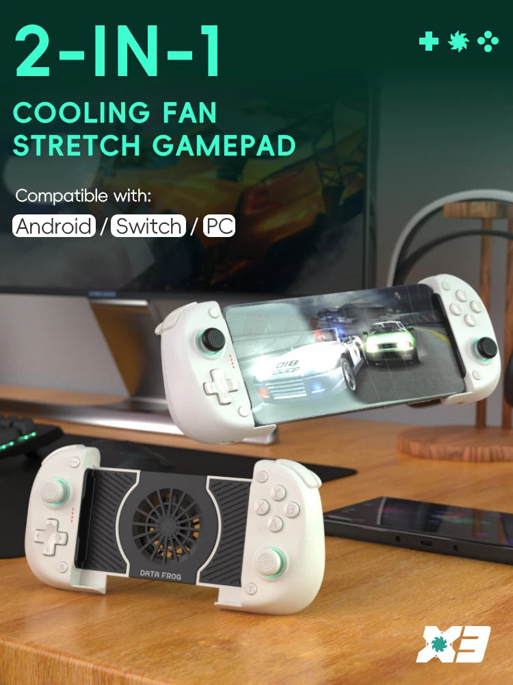 DATA FROG X3 Wireless Game Controller for Android/Switch/PC Gamepad Joystick for Multiplayer Shooting Action Games