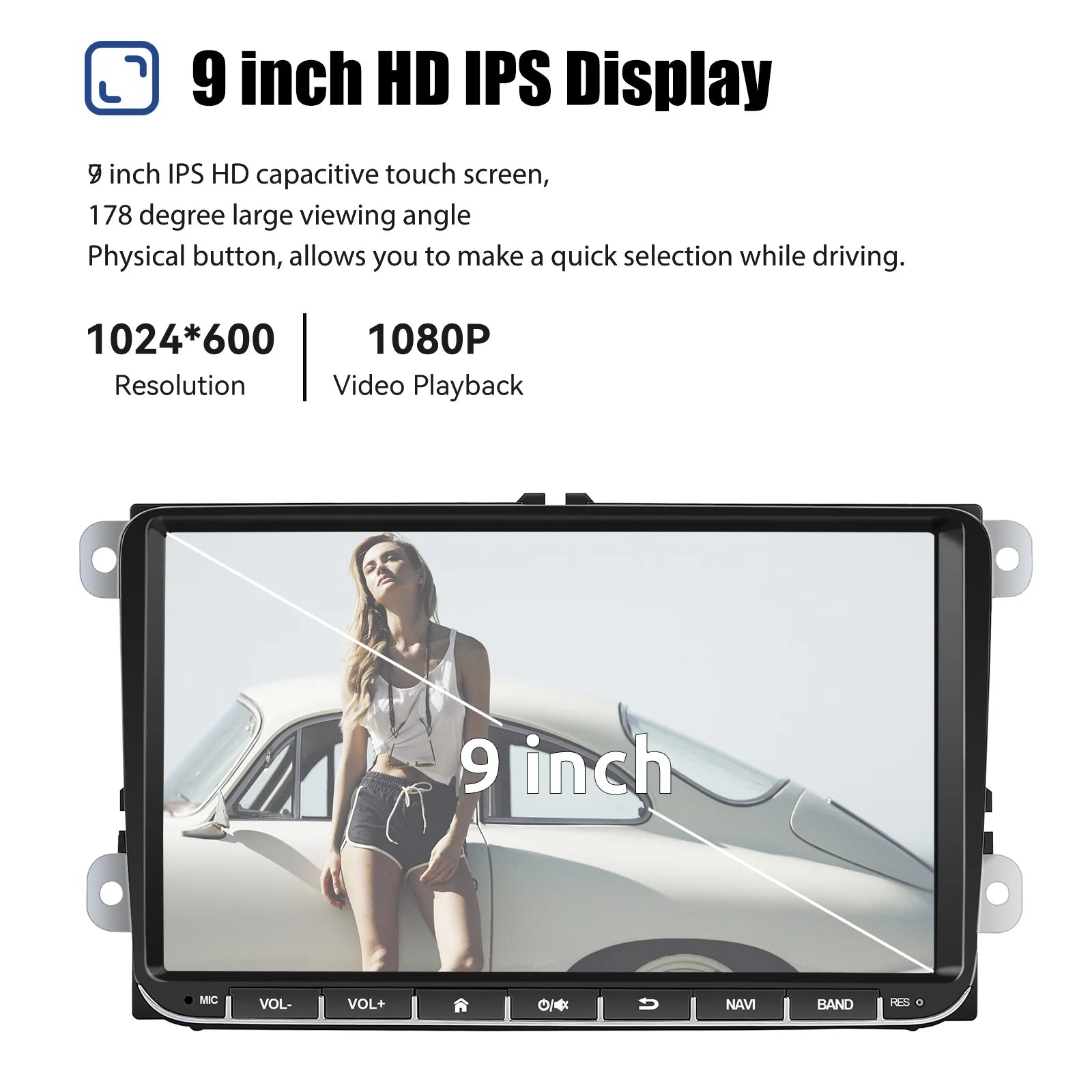 ESSGOO 9" Android 14 4G+64G Apple Carplay Car Stereo GPS NAVI WIFI RDS FM BT for VW Golf 5 6 Passat Polo Touran Tiguan Caddy EOS