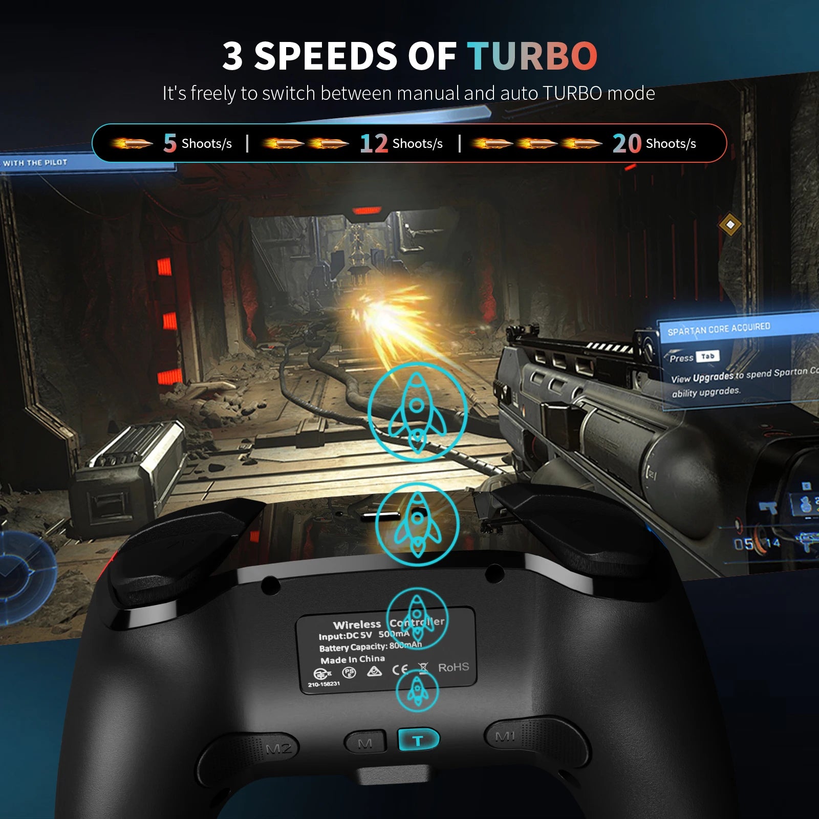 AceGamer Wireless Controller for Switch/Lite/OLED/PC Hall Effect Joystick for Switch 2 with Wake-Up/Turbo/Vibration/Programmable