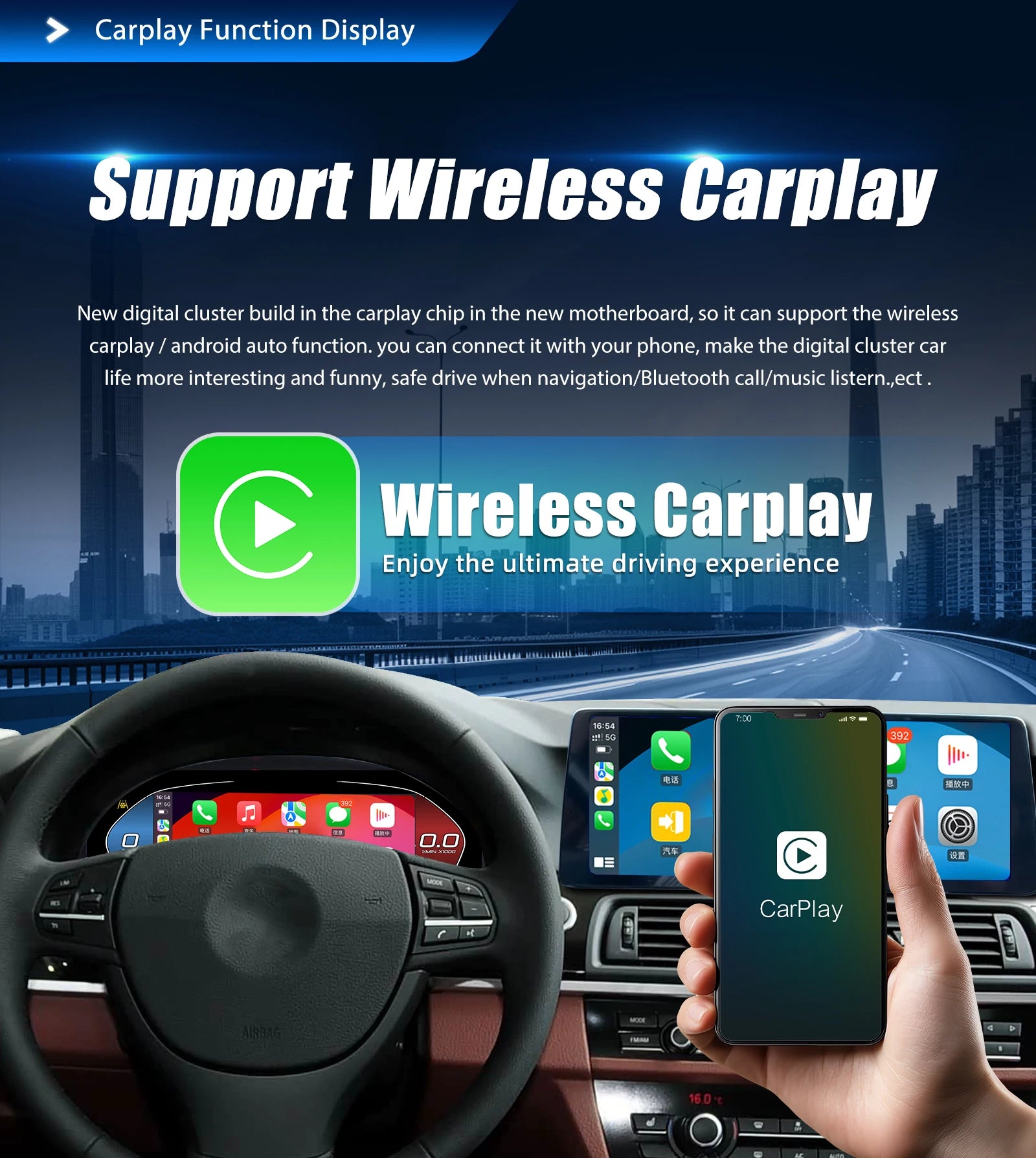 12.3 ''Digital Cluster Dashboard For BMW 5 Series E60 E61 E63 E64 525D 2003-09 Year CCC CIC Auto Lcd Panel Virtuele Cockpit Voor