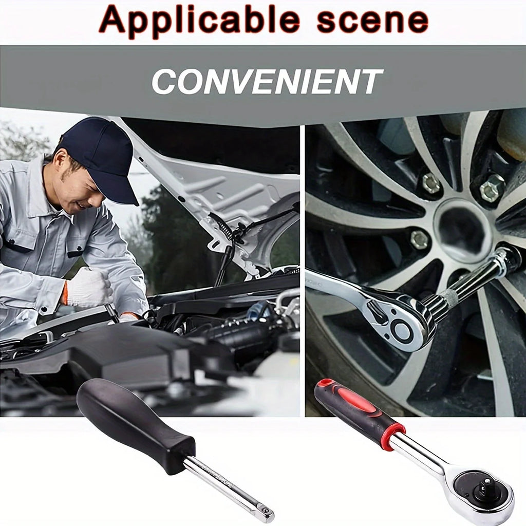 Advanced Car Repair Kit , Green Toolbox, 46pcs Professional Ratchet Set Professional Tool Set, Car Maintenance Essentials