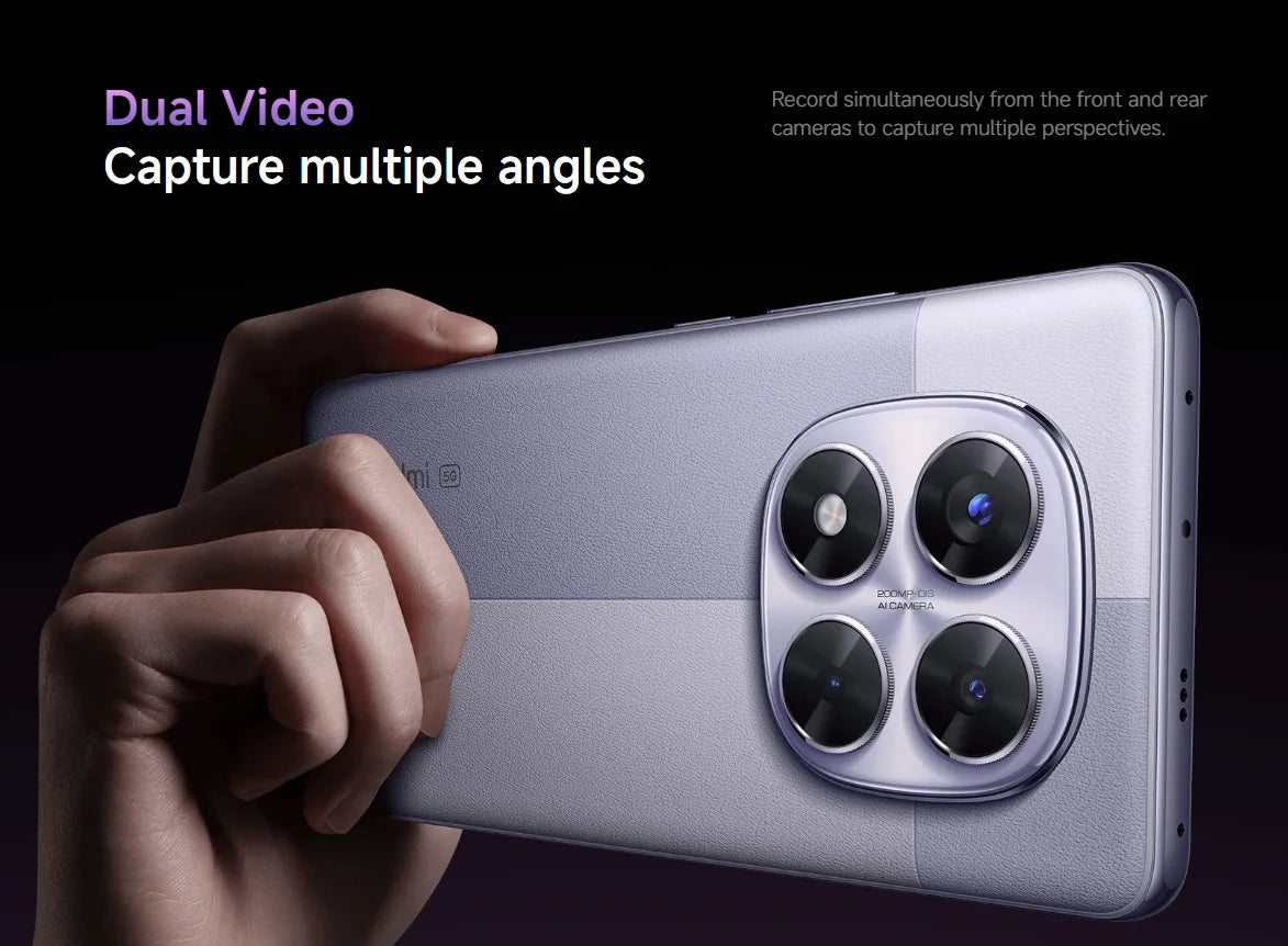 Global Version Redmi Note 14 Pro 5G NFC Smartphone Size 7300 + 200MP Camera 1.5K 120Hz AMOLED Display Screen