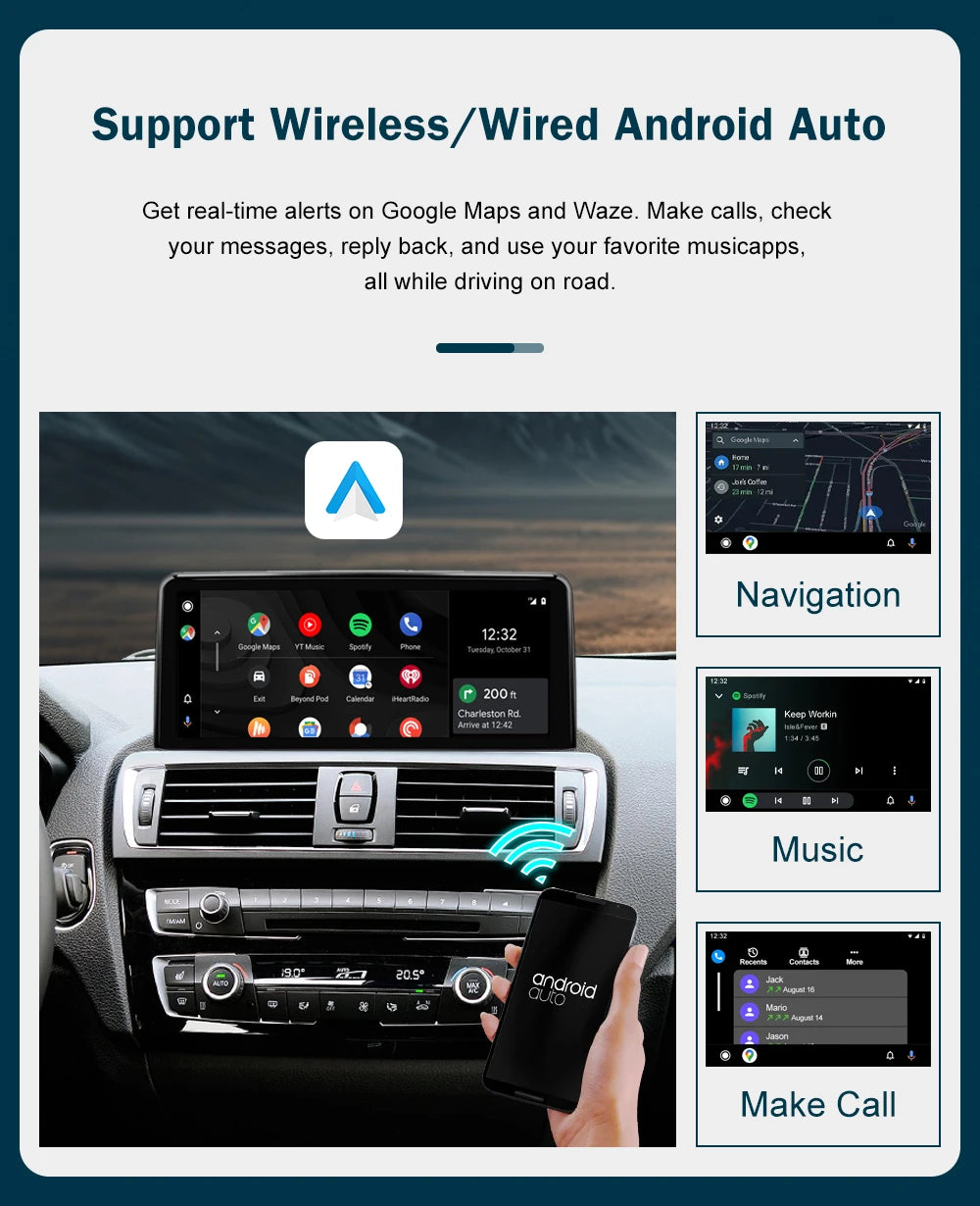 10.25'12.3' Wireless CarPlay Android Auto Multimedia Display Screen For BMW 1 2 3 4 Series F20 F21 F22 F30 F31 F32 F33