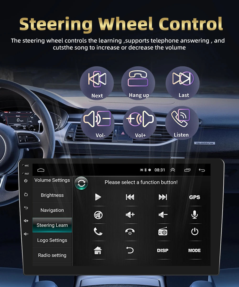 Podofo 2Din 9 ''Car Radio For Mercedes-Benz C-Class W204 S204 2007-2010 Multimedia Player GPS Carplay Android Car DSP BT RDS