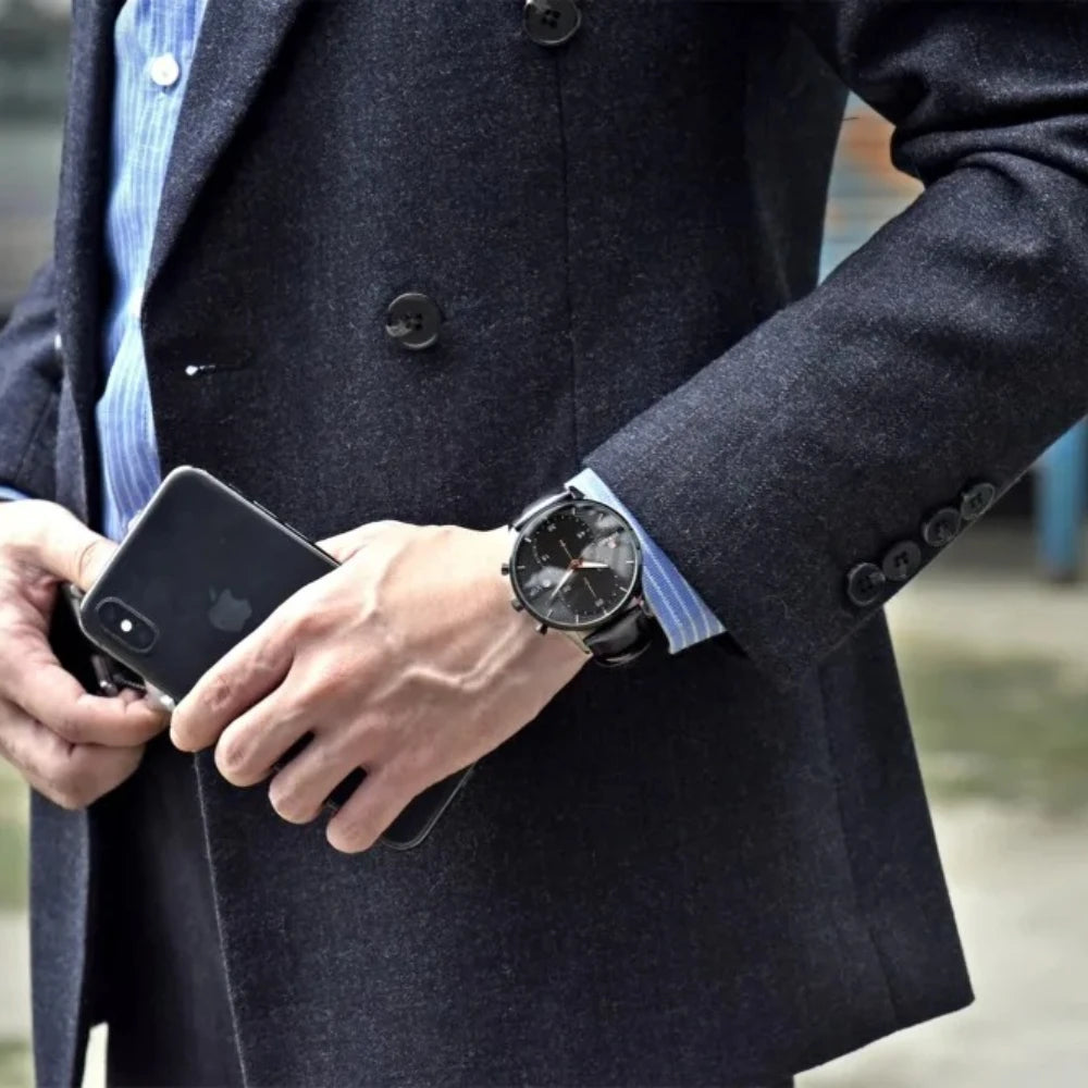 REWARD 83003M Quartz Leather Luxury Watch Waterproof Calendar Chronograph Luminous Watches for Men Reloj Hombre Montres Hommes