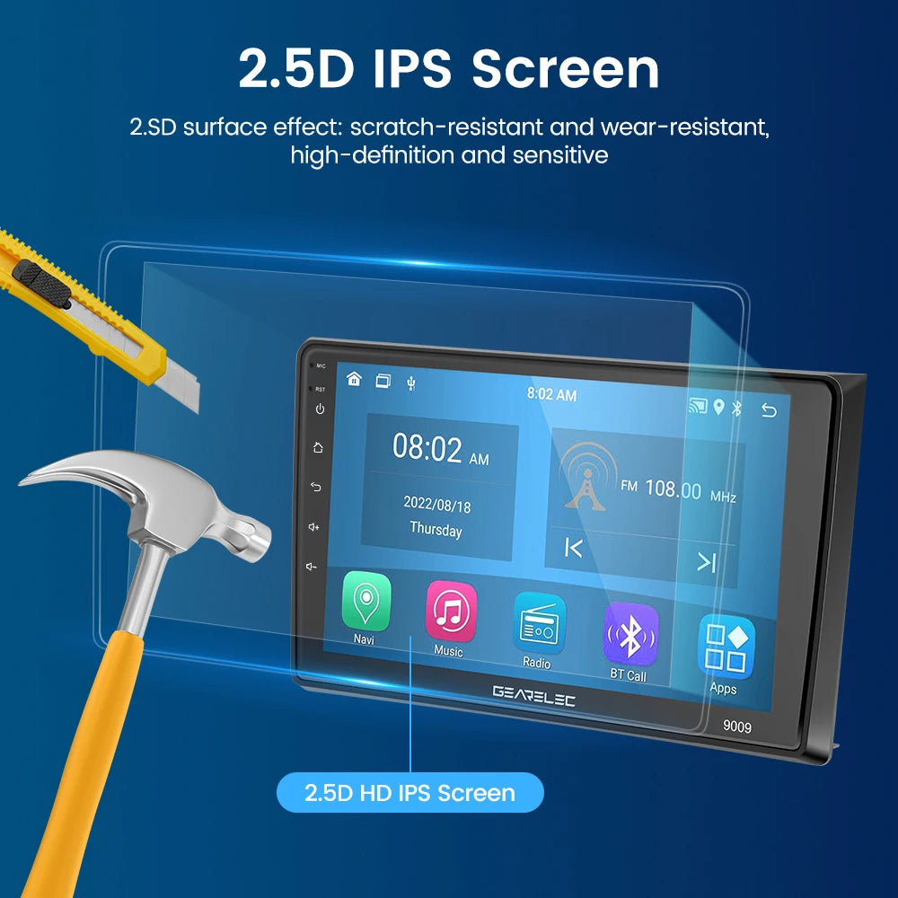 Universal 7"/9"/10" Car Radio Android 13 Wireless CarPlay Android Auto multimedia player WiFi GPS Navi RDS USB 2 Din Car Stereo